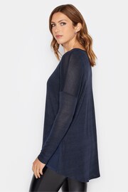 Long Tall Sally Blue Long Sleeve Dipped Hem Jumper - Image 2 of 4