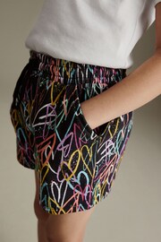 Black Graffiti Heart Jersey Shorts (3-16yrs) - Image 4 of 7