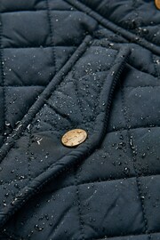 Joules Chatham Navy Showerproof Padded Quilted Coat - Image 4 of 7