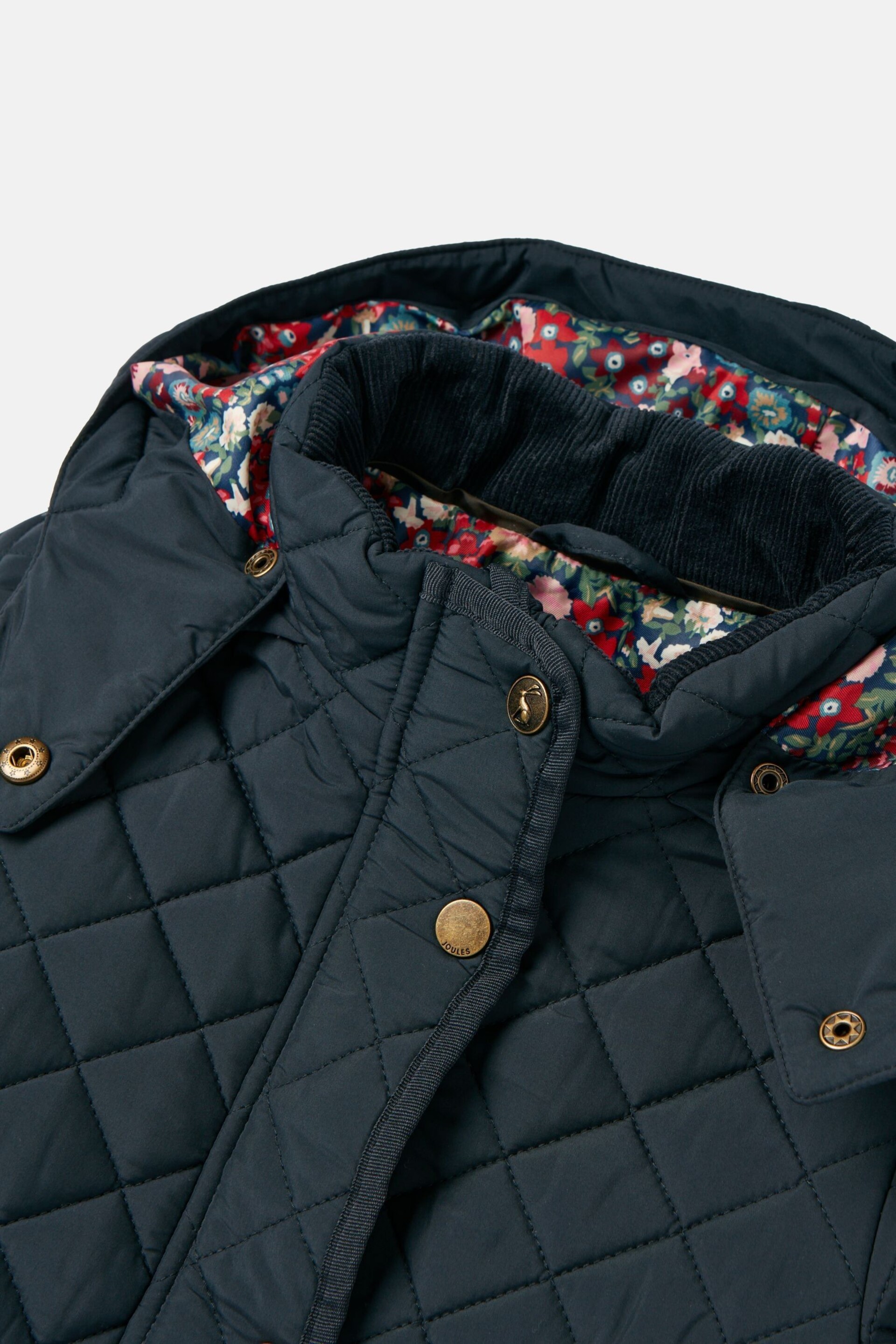Joules Chatham Navy Showerproof Padded Quilted Coat - Image 5 of 7