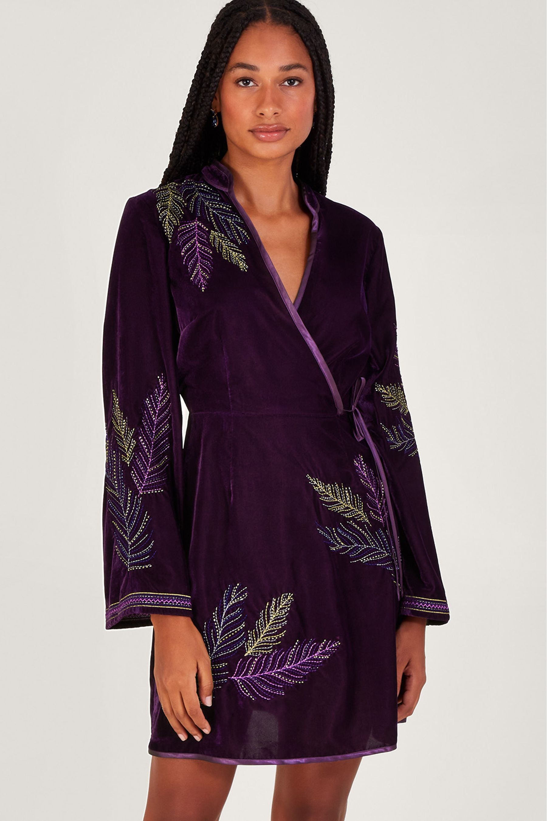 Monsoon purple dress discount