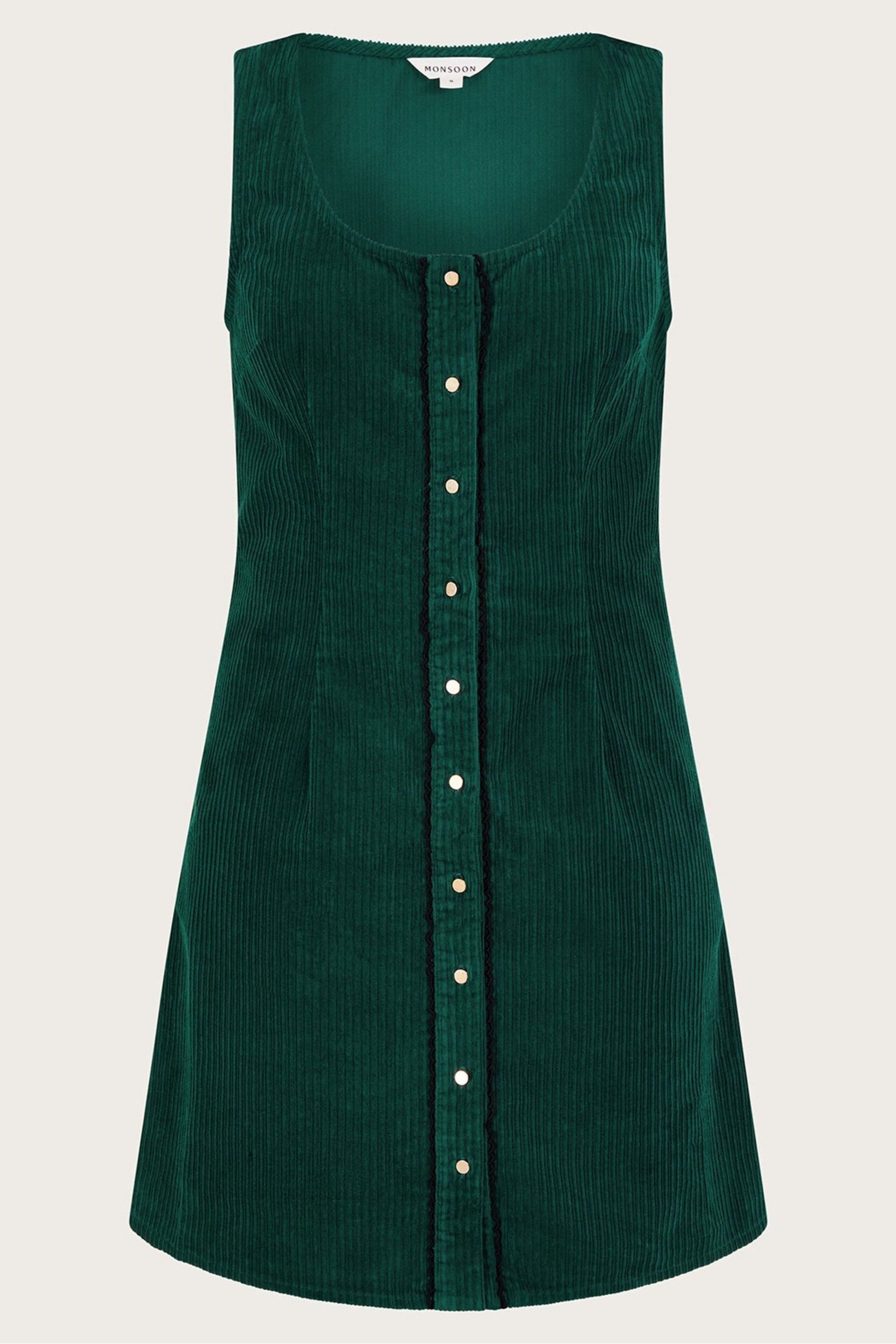 Monsoon Green Jumbo Cord Pinafore Dress - Image 4 of 4