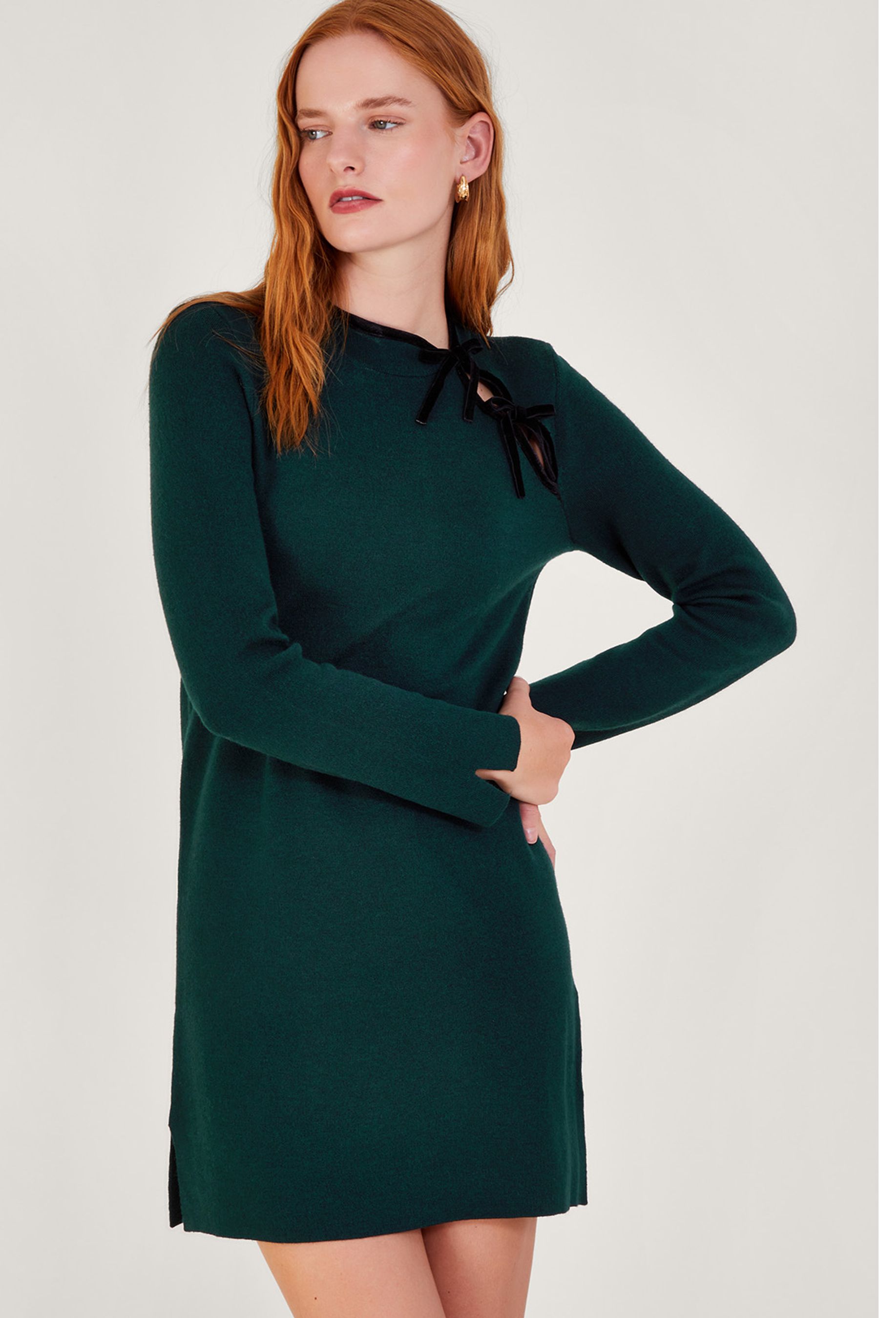 Buy Monsoon Green Bea Bow Tunic Dress from Next United Arab Emirates