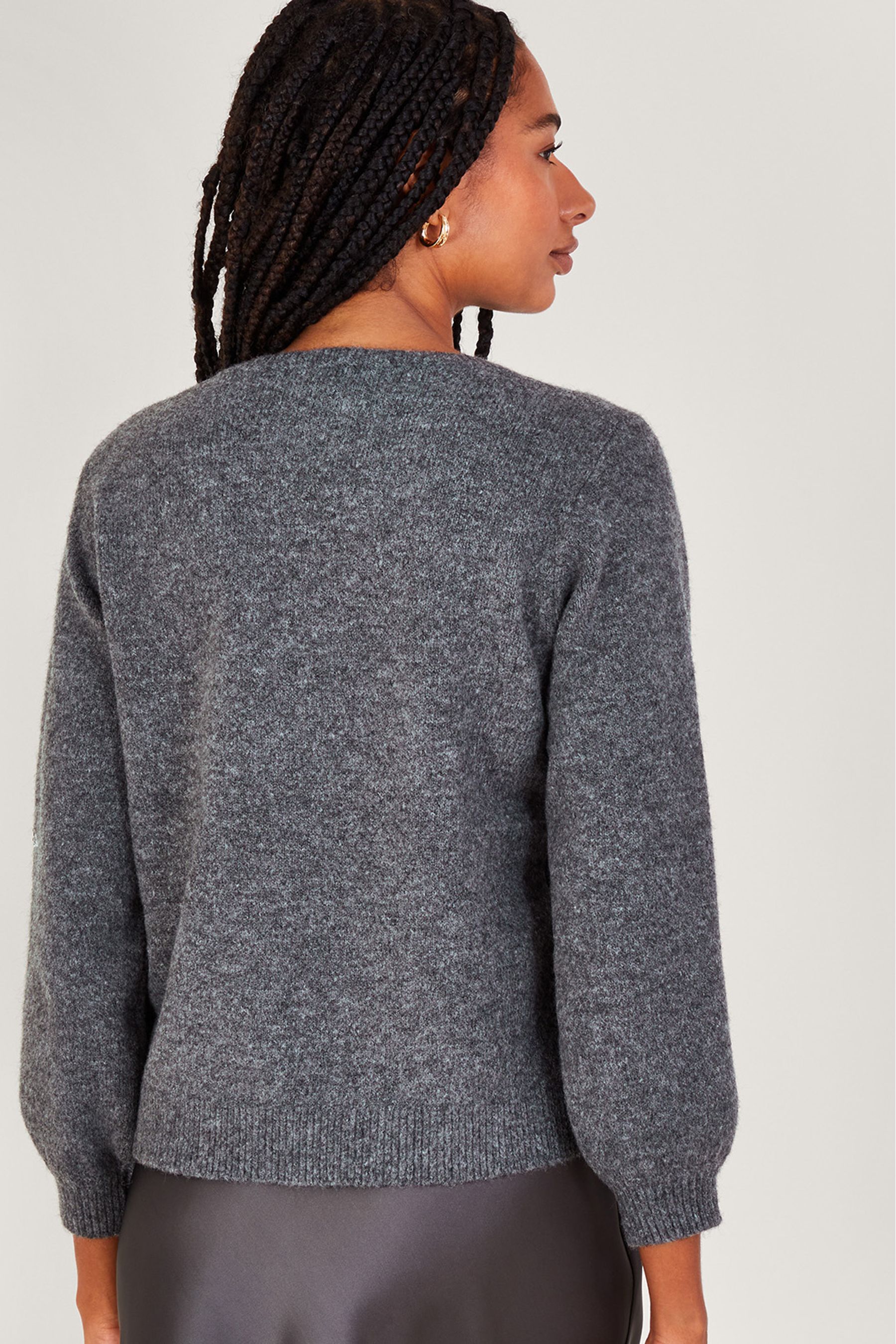 Buy Monsoon Grey Sabrina Star Jumper from Next Luxembourg