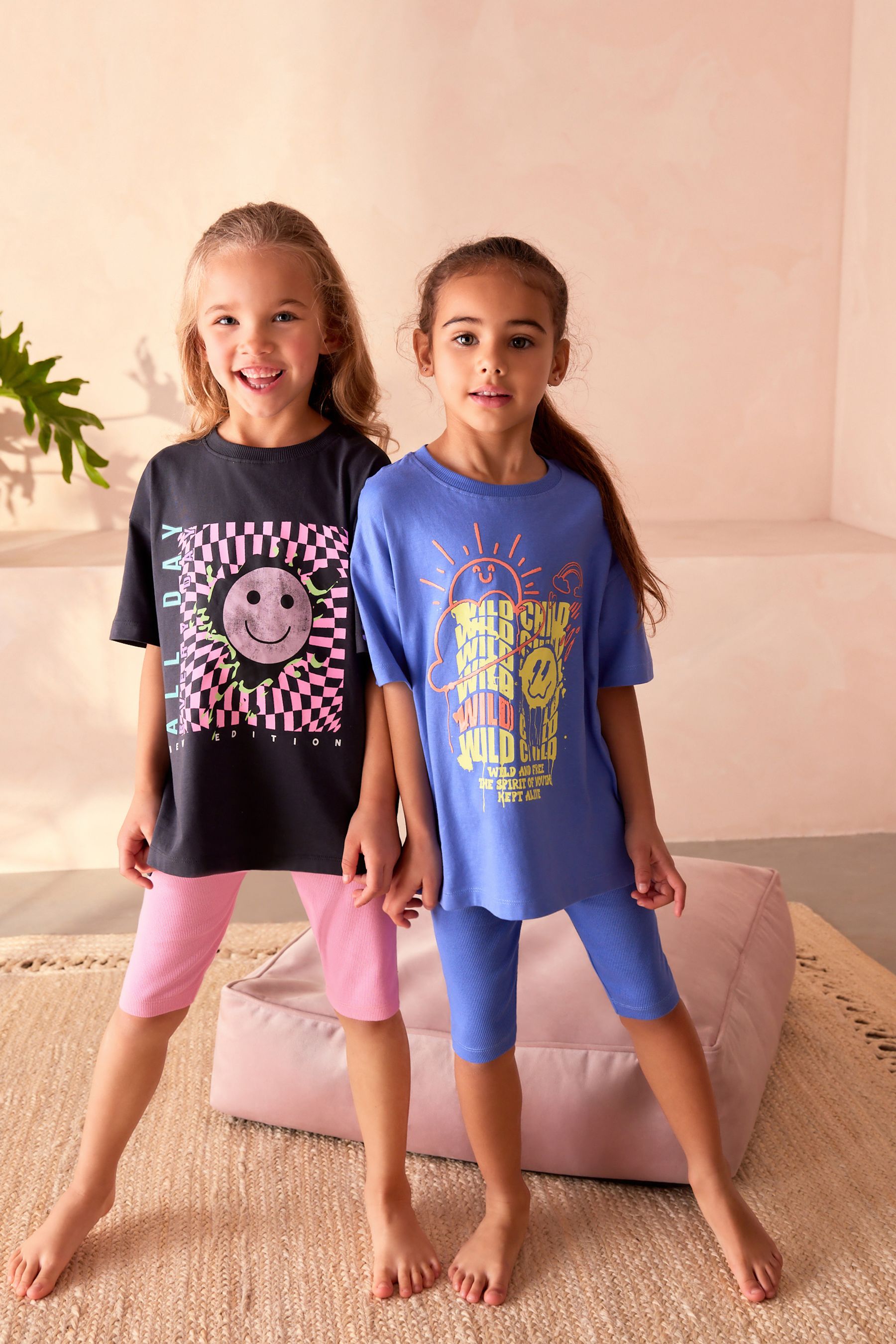 Buy Blue Pink Short Pyjamas 2 Pack 9mths 16yrs from Next Qatar