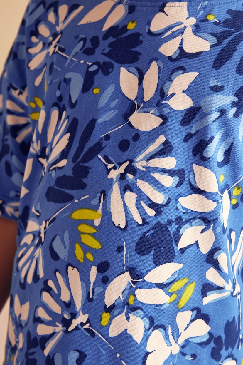 Blue Floral/ Stripe Short Pyjamas 3 Pack (9mths-16yrs) - Image 6 of 12