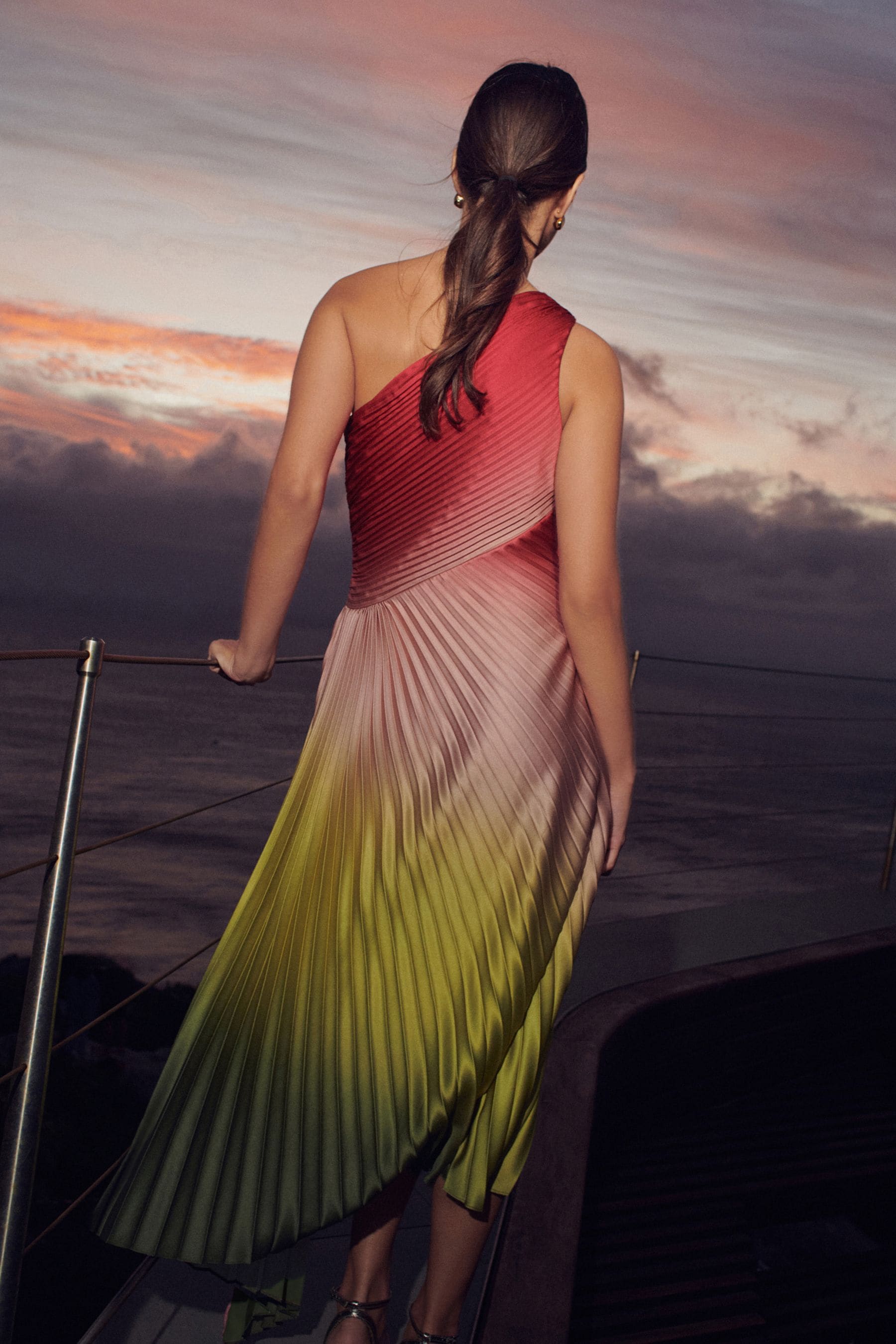 Buy Rainbow Occasion Ombre One Shoulder Pleated Dress from Next Lithuania