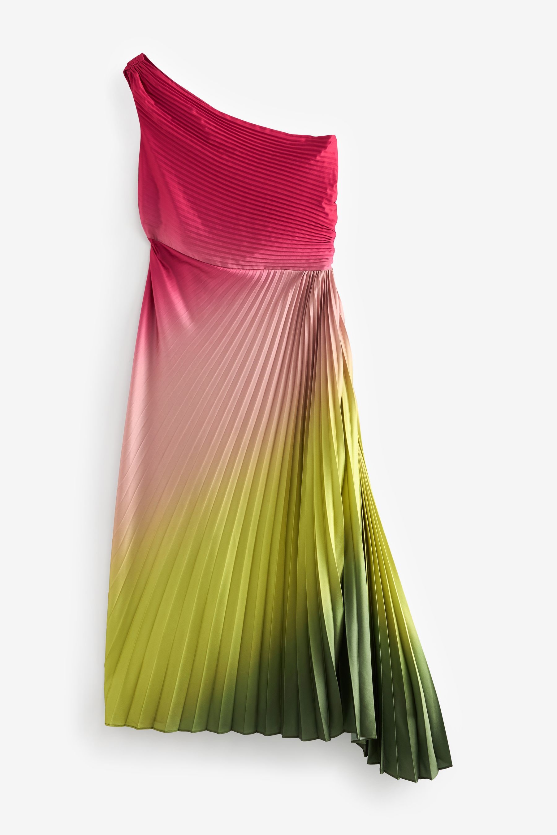 Buy Rainbow Occasion Ombre One Shoulder Pleated Dress from Next Luxembourg