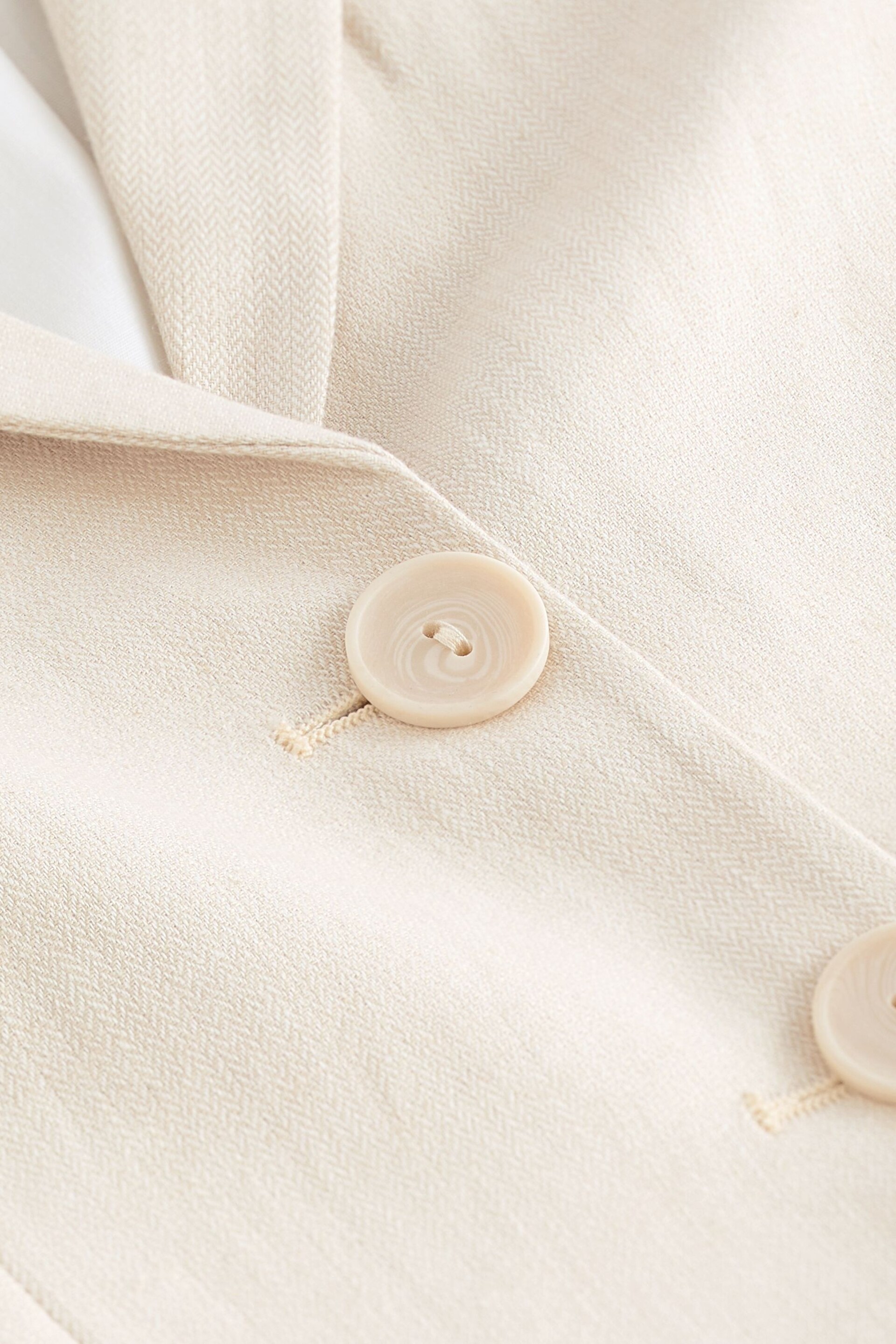 Neutral Linen Textured Cropped Blazer - Image 7 of 7
