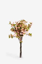 Set of 3 Pink Artificial Cherry Blossom Stems - Image 3 of 4