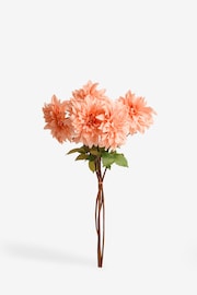 Set of 2 Coral Pink Artificial Dahlia Stems - Image 2 of 4