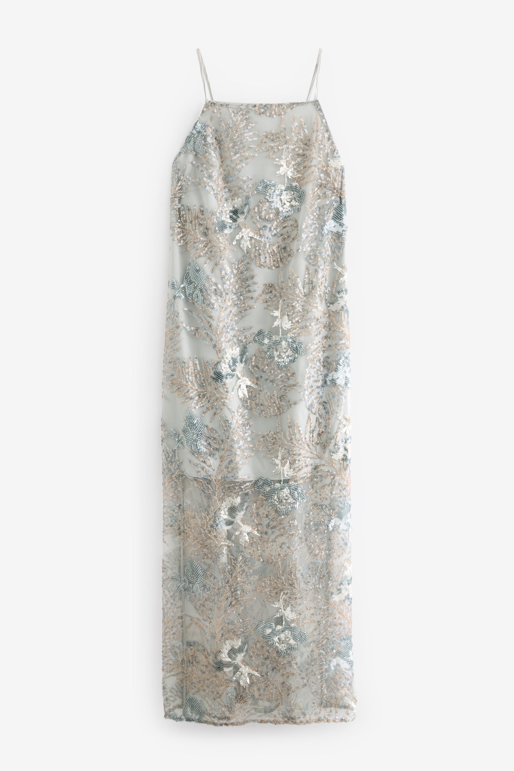 Buy Multi Sequin Embroidered Column Maxi Dress from Next Luxembourg
