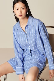 Blue/White Linen Striped Shirt - Image 1 of 7