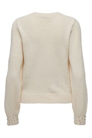 ONLY Cream Embellished Trim Knitted Jumper - Image 5 of 5