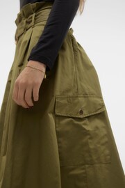 VERO MODA Green Belted A-Line Cargo Utility Midi Skirt - Image 3 of 4