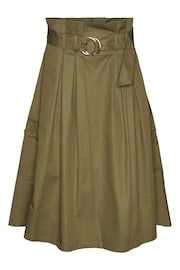 VERO MODA Green Belted A-Line Cargo Utility Midi Skirt - Image 4 of 4
