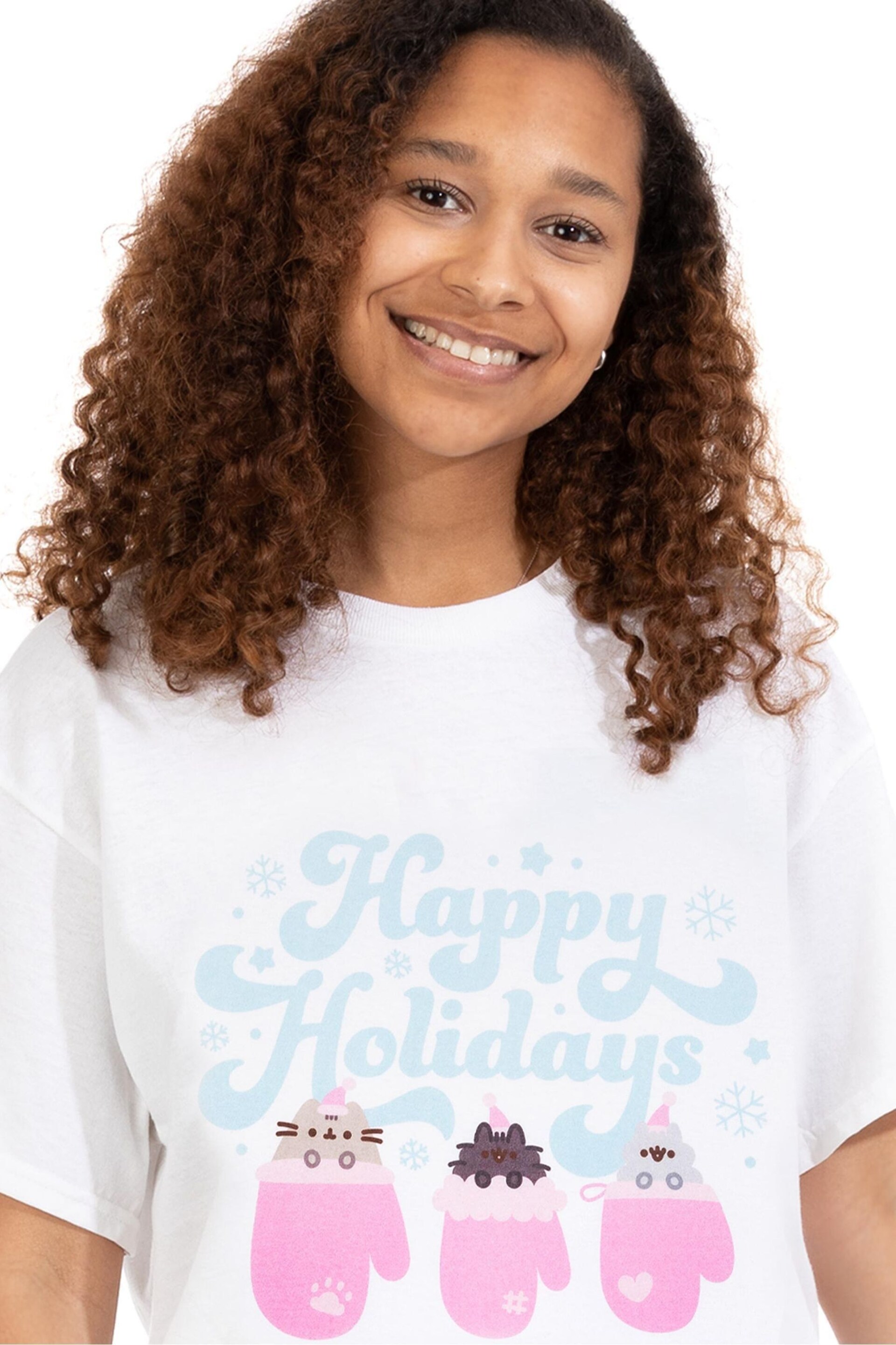 Vanilla Underground White Pusheen Ladies Xmas T-Shirt - Image 3 of 4