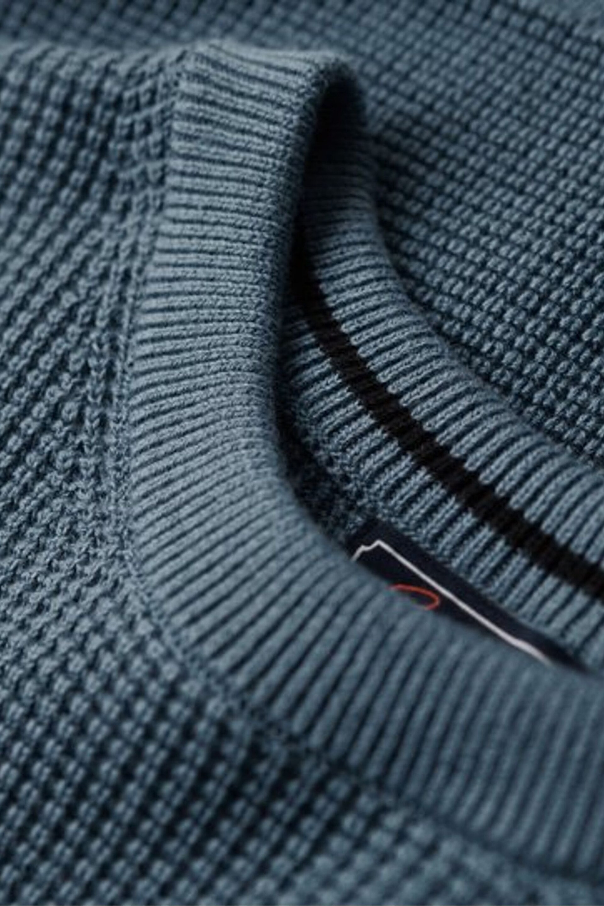 Superdry Blue Chrome Textured Crew Knit Jumper - Image 5 of 6