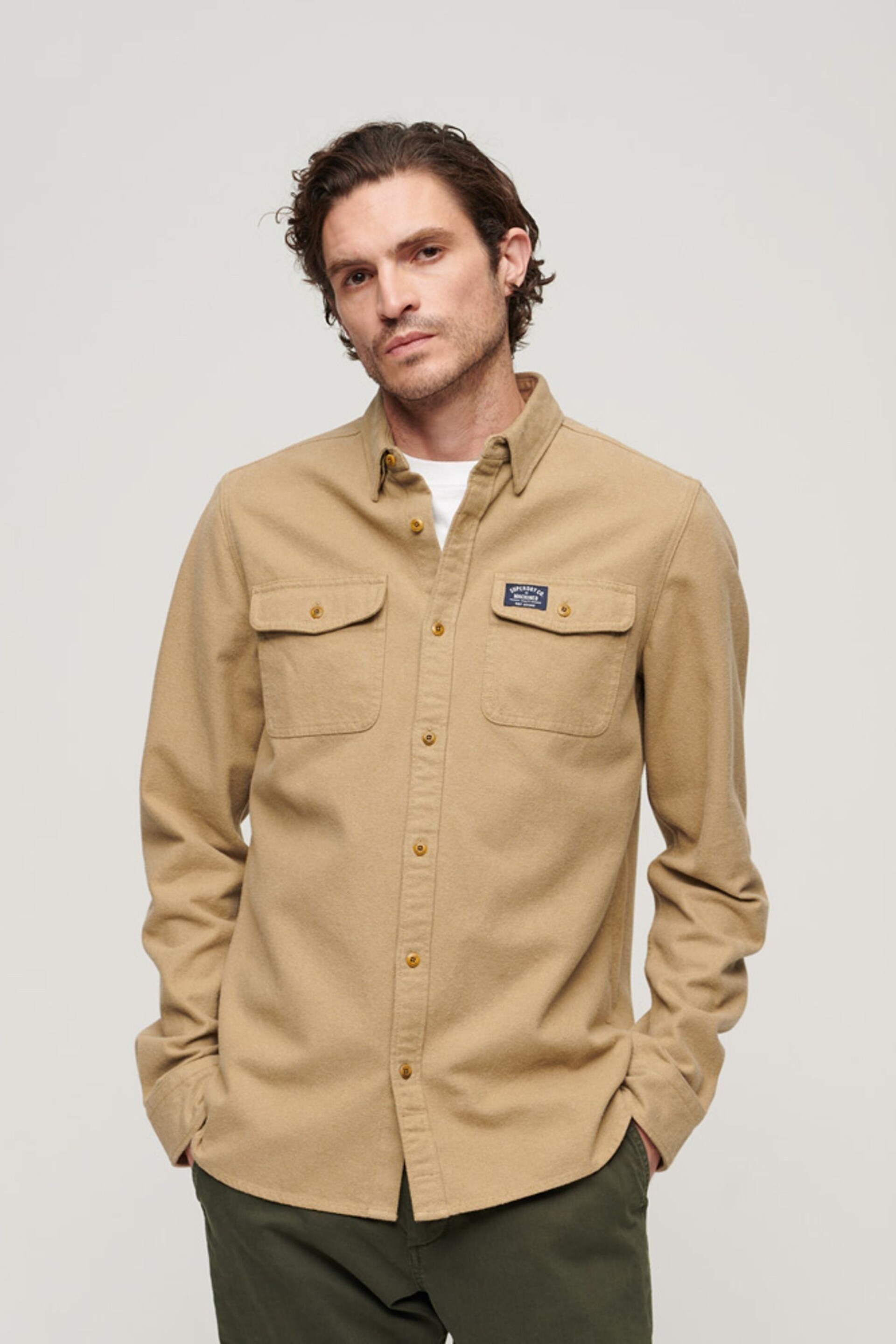 Superdry Natural Trailsman Flannel Shirt - Image 2 of 6