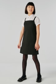 Clarks Black School Senior Girls Woven Pinafore Dress - Image 2 of 5