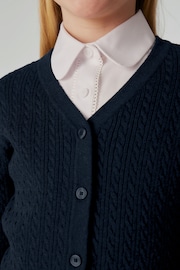 Clarks Navy School Cable Knit Cardigan - Image 6 of 9