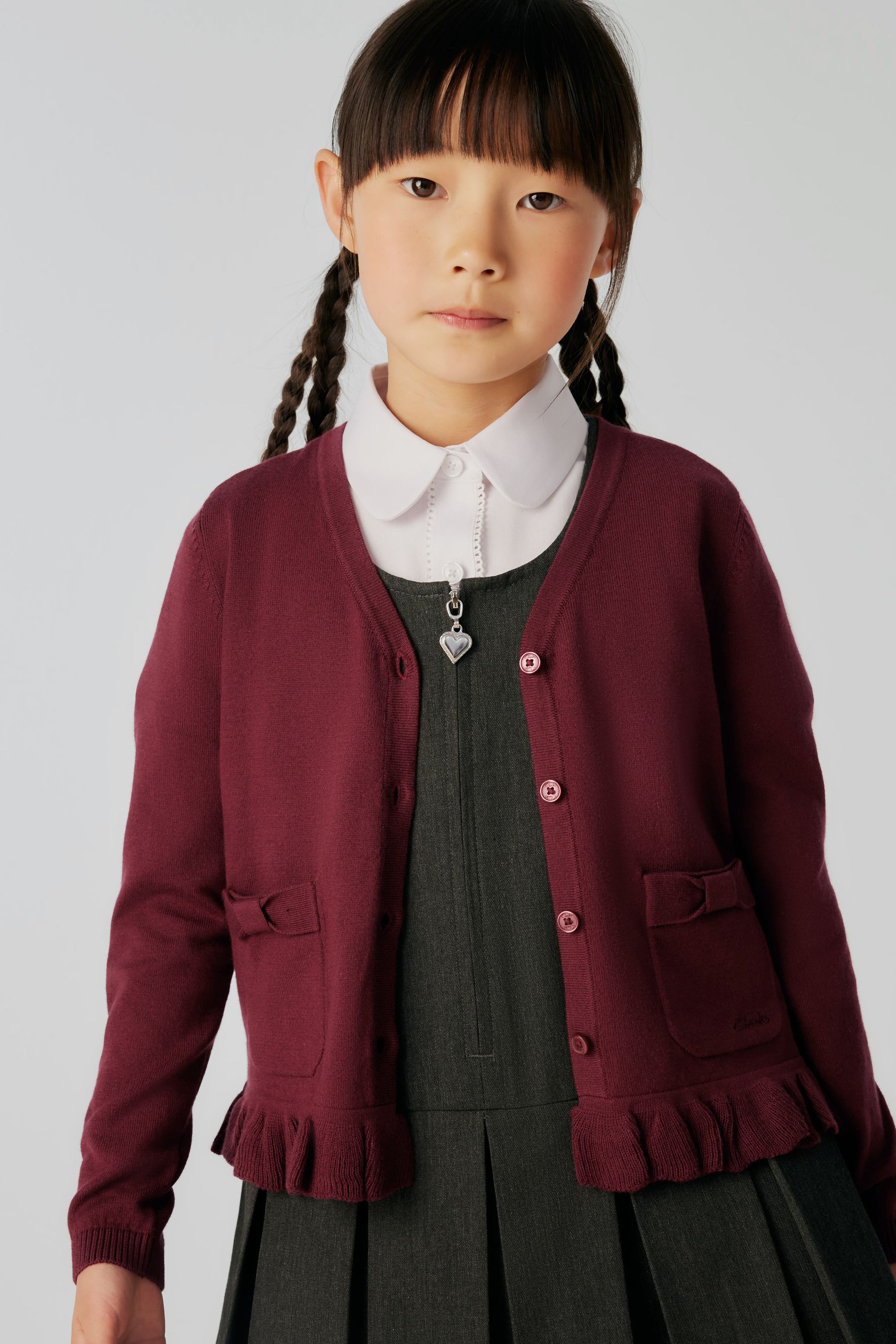 Buy Clarks Burgundy Red School V Neck Cardigan from the Next UK online shop