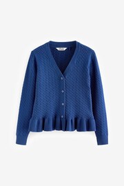 Clarks Blue School Cable Knit Cardigan - Image 5 of 5