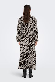 JDY Black Abstract Print V-Neck Midi Dress - Image 2 of 6