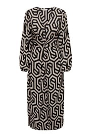 JDY Black Abstract Print V-Neck Midi Dress - Image 6 of 6