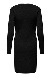 JDY Black Ribbed Knit Wrap Buckle Mini Jumper Dress - Image 2 of 2