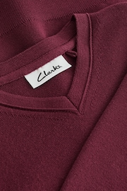 Clarks Burgundy Red Long Sleeve School Knitted V-Neck Jumper - Image 12 of 12