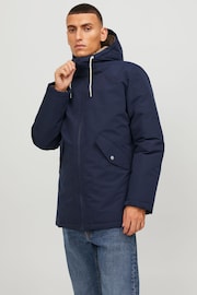 JACK & JONES Blue Parka Coat - Image 1 of 7