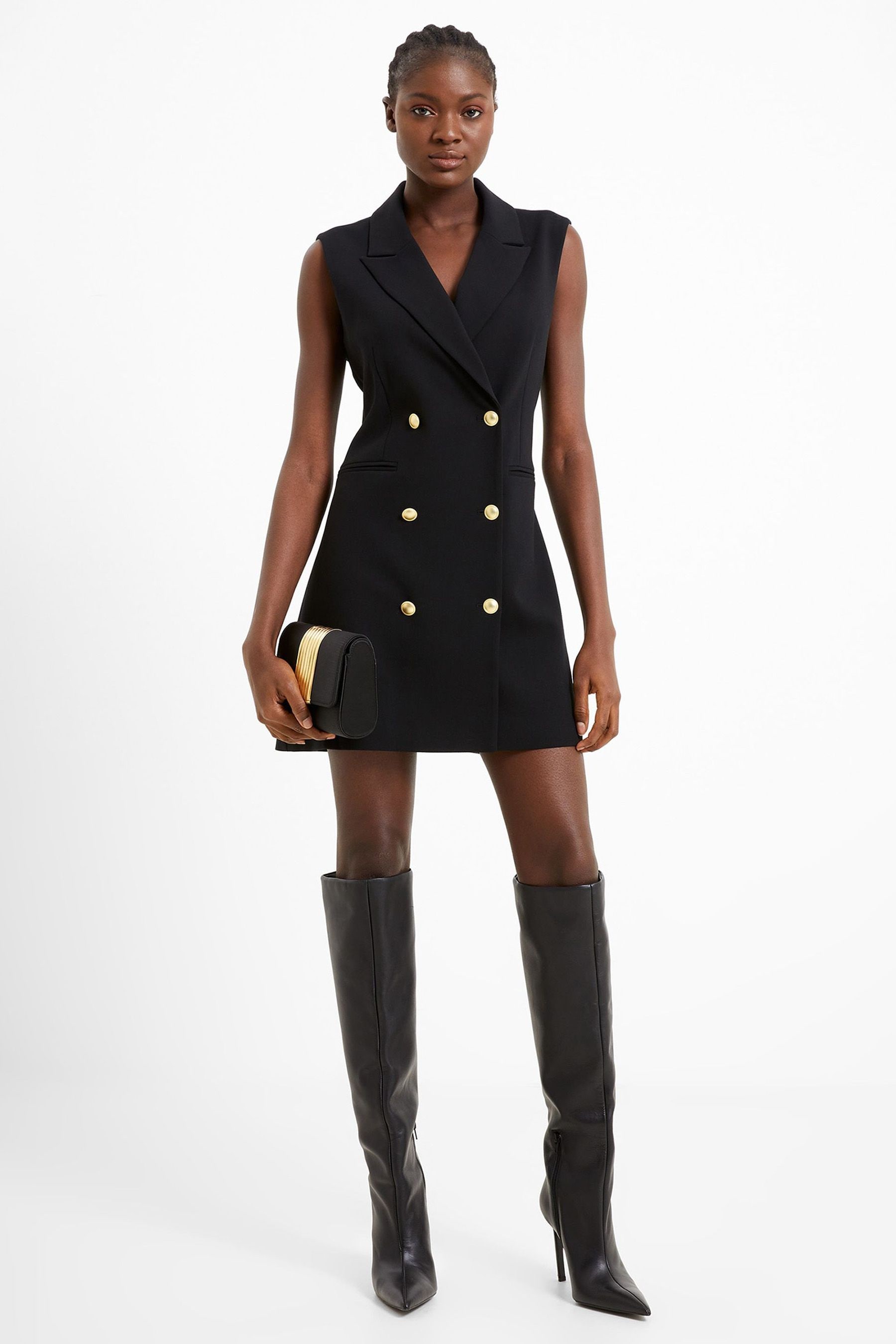 Buy French Connection Black Whisper Sleeveless Tux Dress from Next Luxembourg