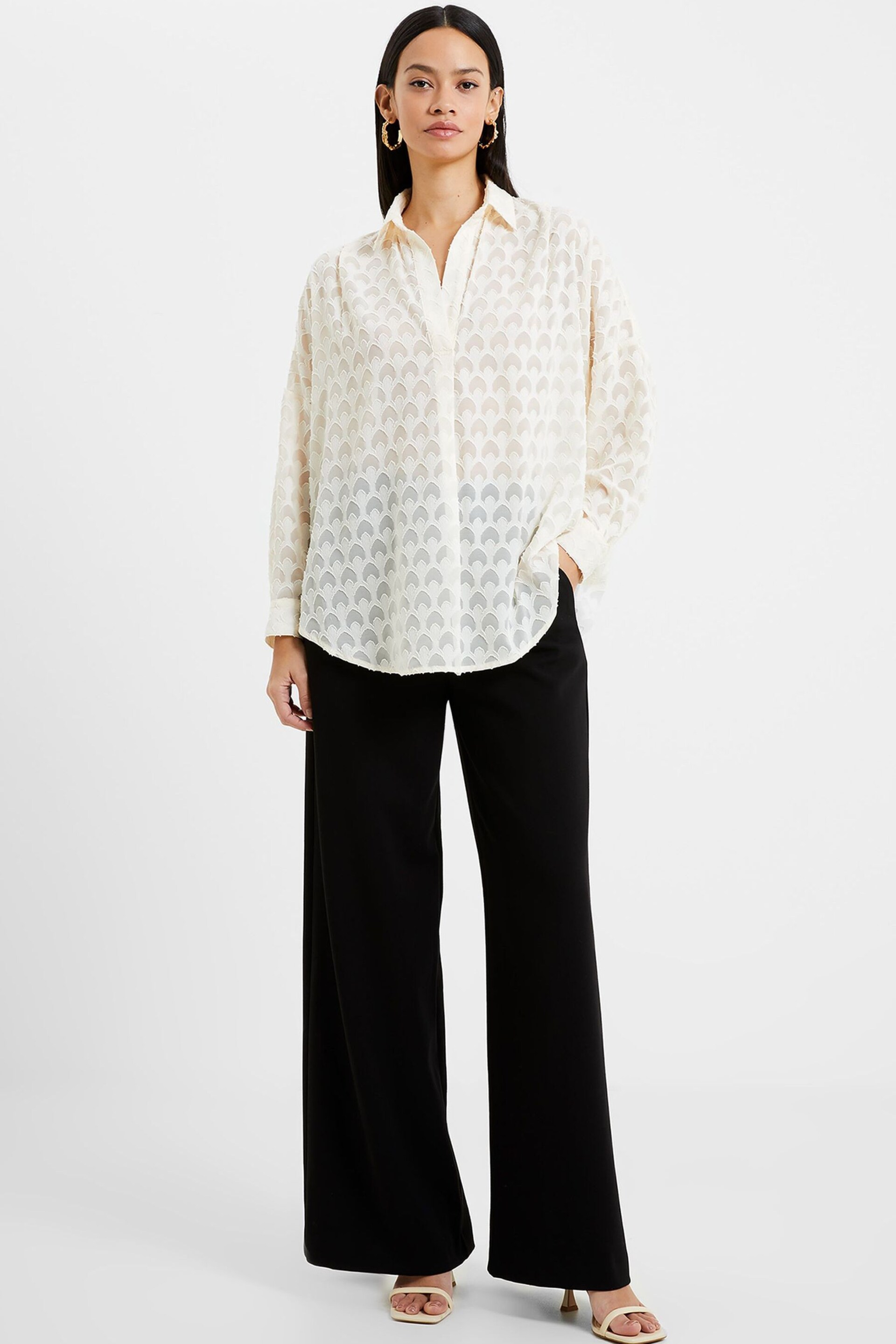 French Connection Geo Burnout Popover Shirt - Image 3 of 4