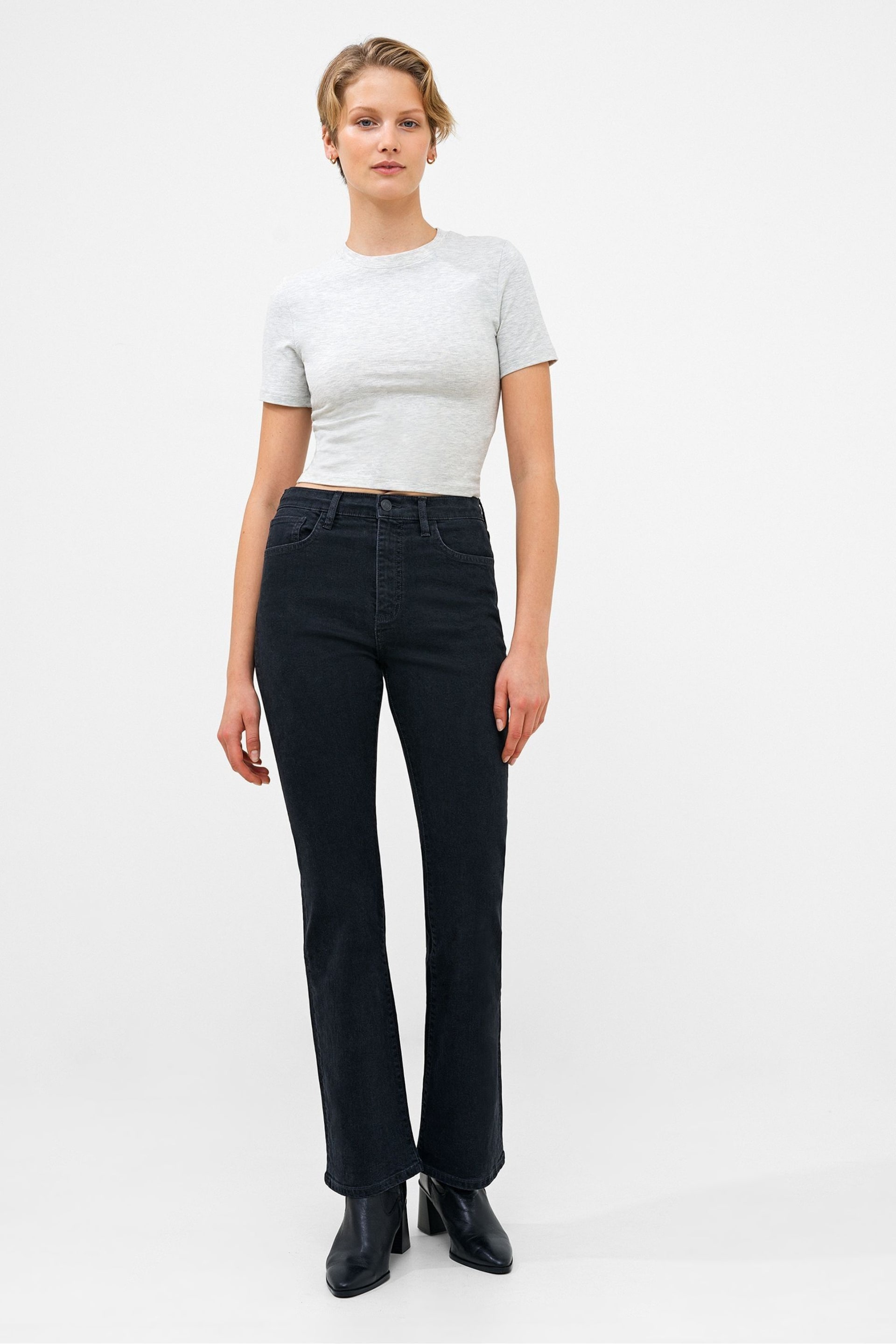 French Connection Stretch Denim Boot Cut Full Length Trousers - Image 1 of 4