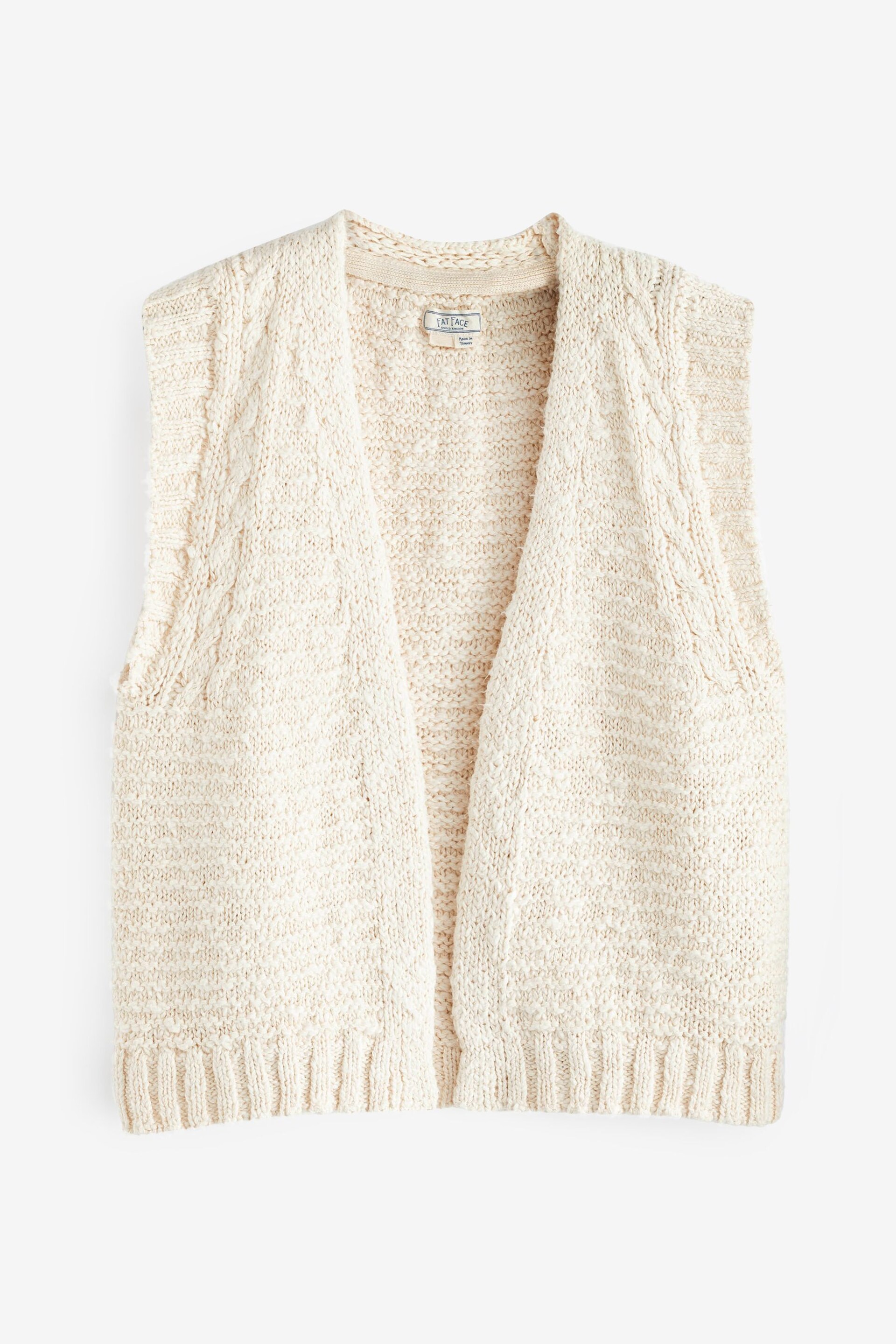 FatFace Natural Knitted Waistcoat - Image 5 of 6