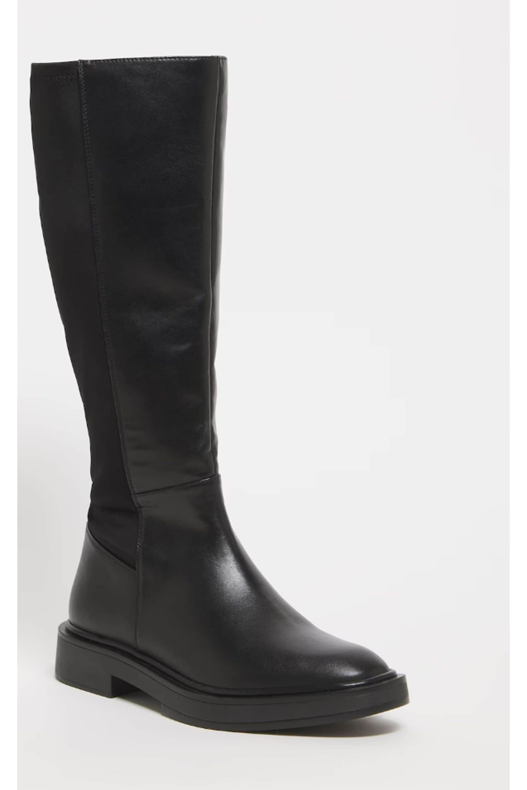 Buy Simply Be Black Extra Wide Fit Curvy Calf Classic Stretch Back Knee High Boots from Next Luxembourg