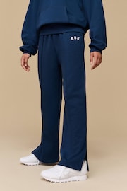 Reebok Girls Navy Varsity Wide Leg Joggers - Image 1 of 6