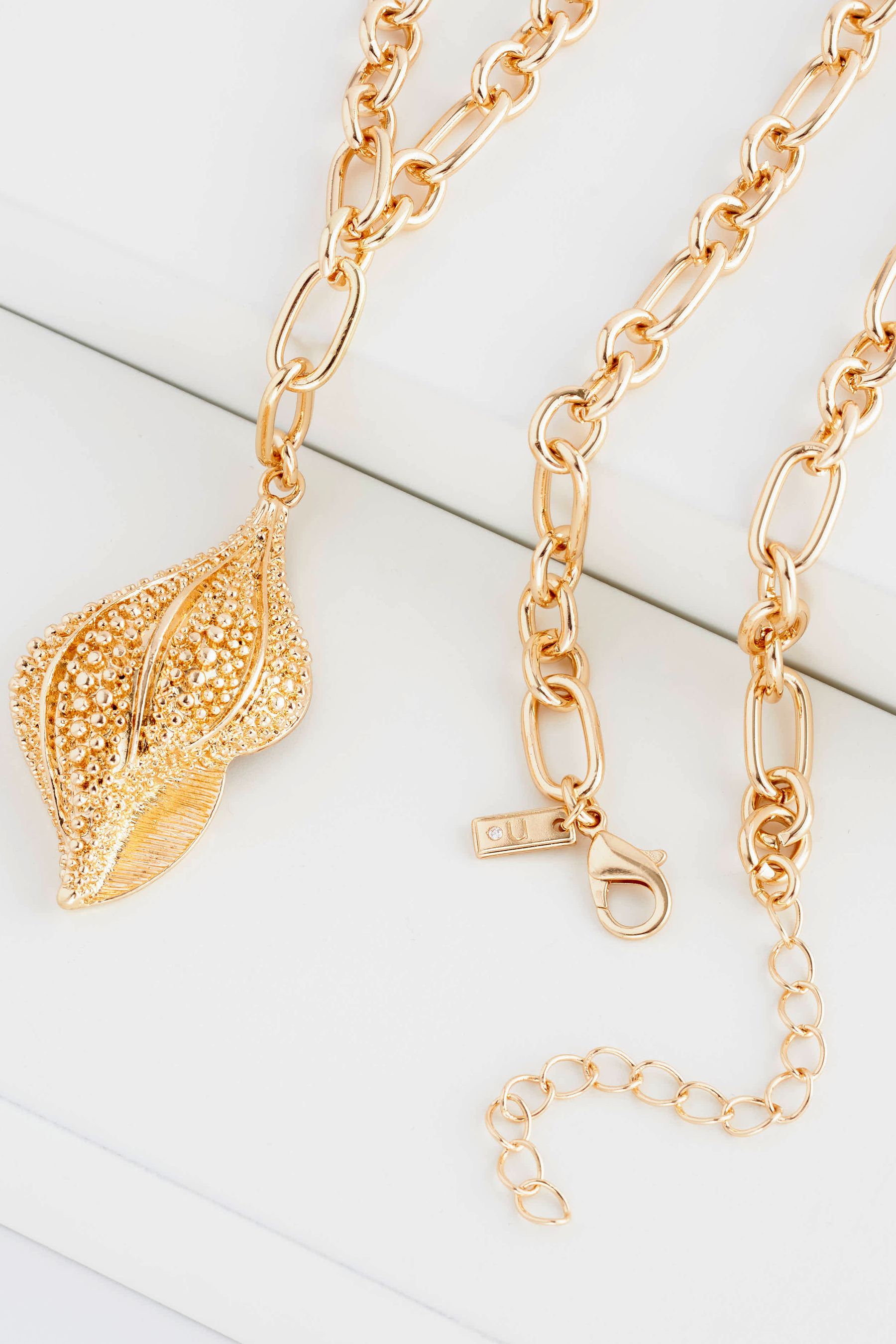 Buy Gold Tone Shell Long Pendant Necklace from the Next UK online shop