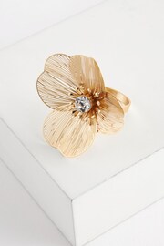 Gold Tone Flower Ring - Image 3 of 3