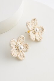 Natural Flower Wrapped Stud Earrings - Image 1 of 1