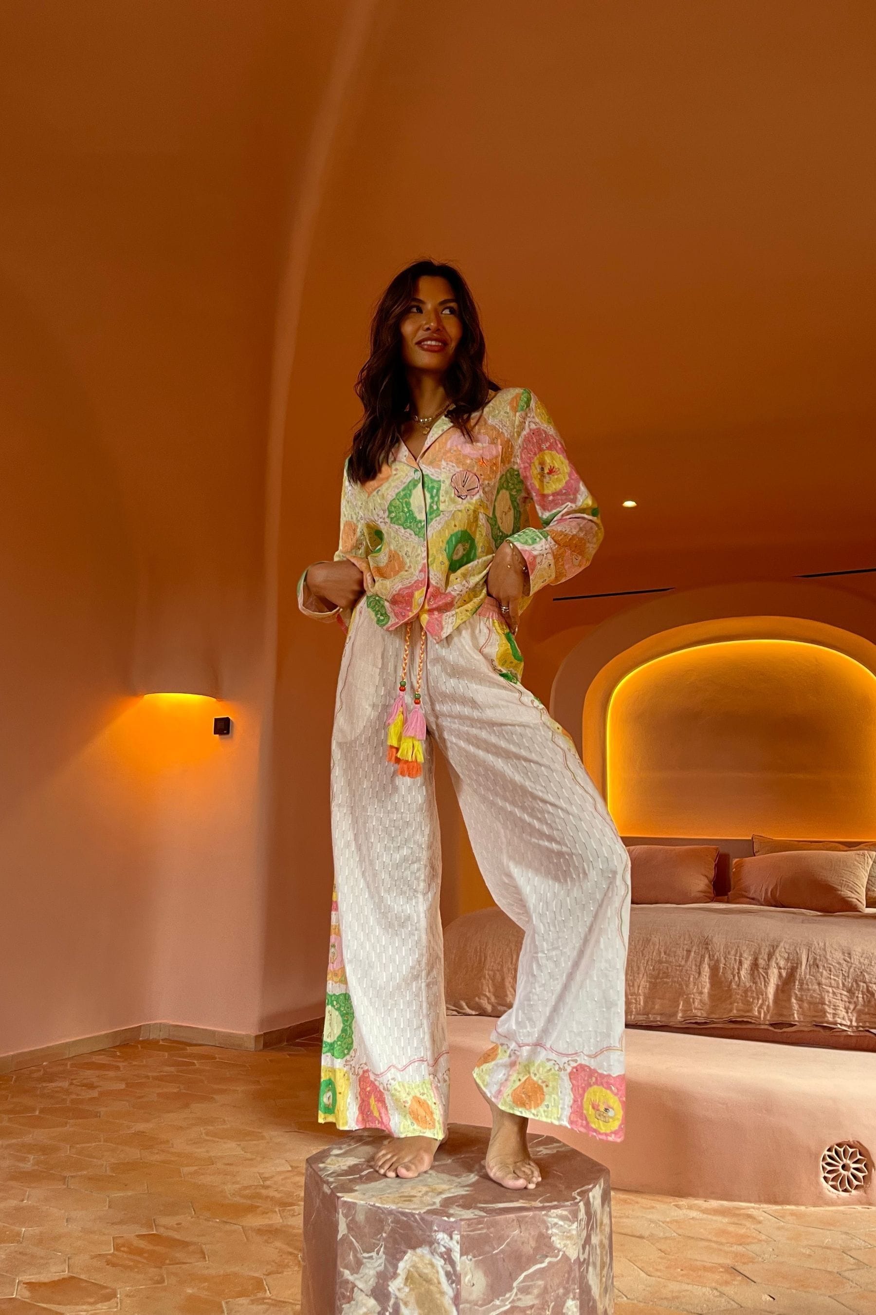 Buy Never Fully Dressed Cream Pink Cotton Button Through Pyjamas from the Next UK online shop