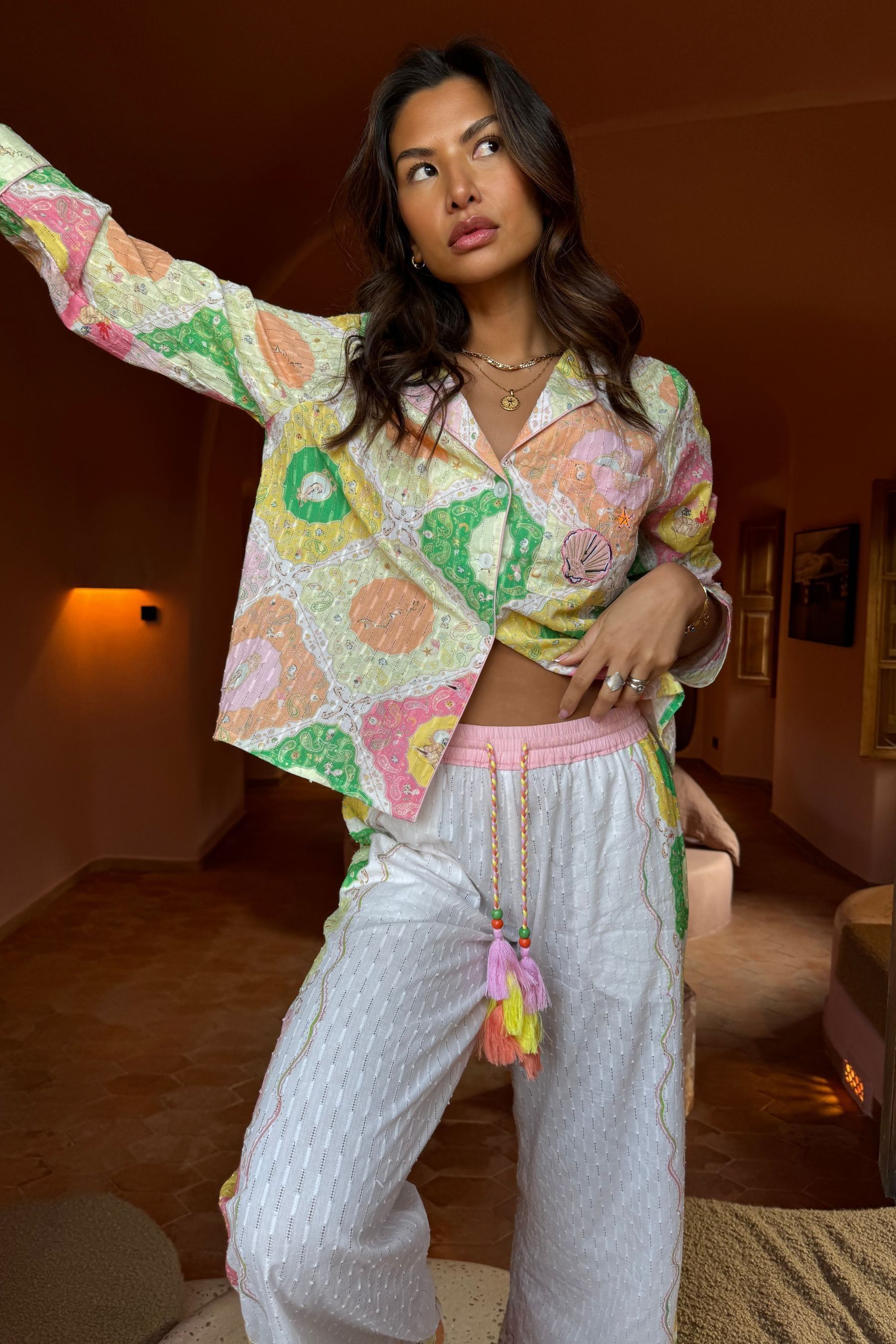 Buy Never Fully Dressed Cream Pink Cotton Button Through Pyjamas from the Next UK online shop