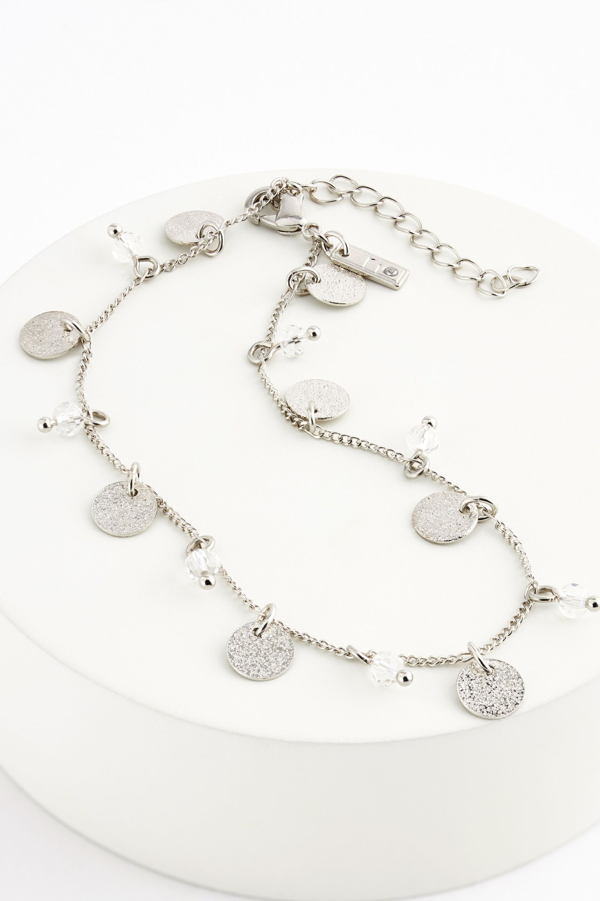 Silver Tone Disc Anklet - Image 1 of 4