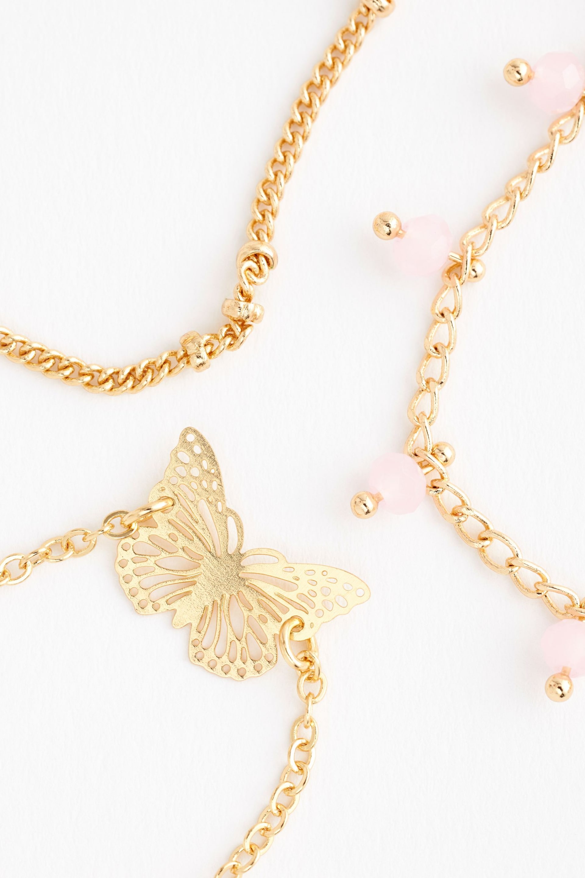 Gold Tone Butterfly Anklet - Image 2 of 2