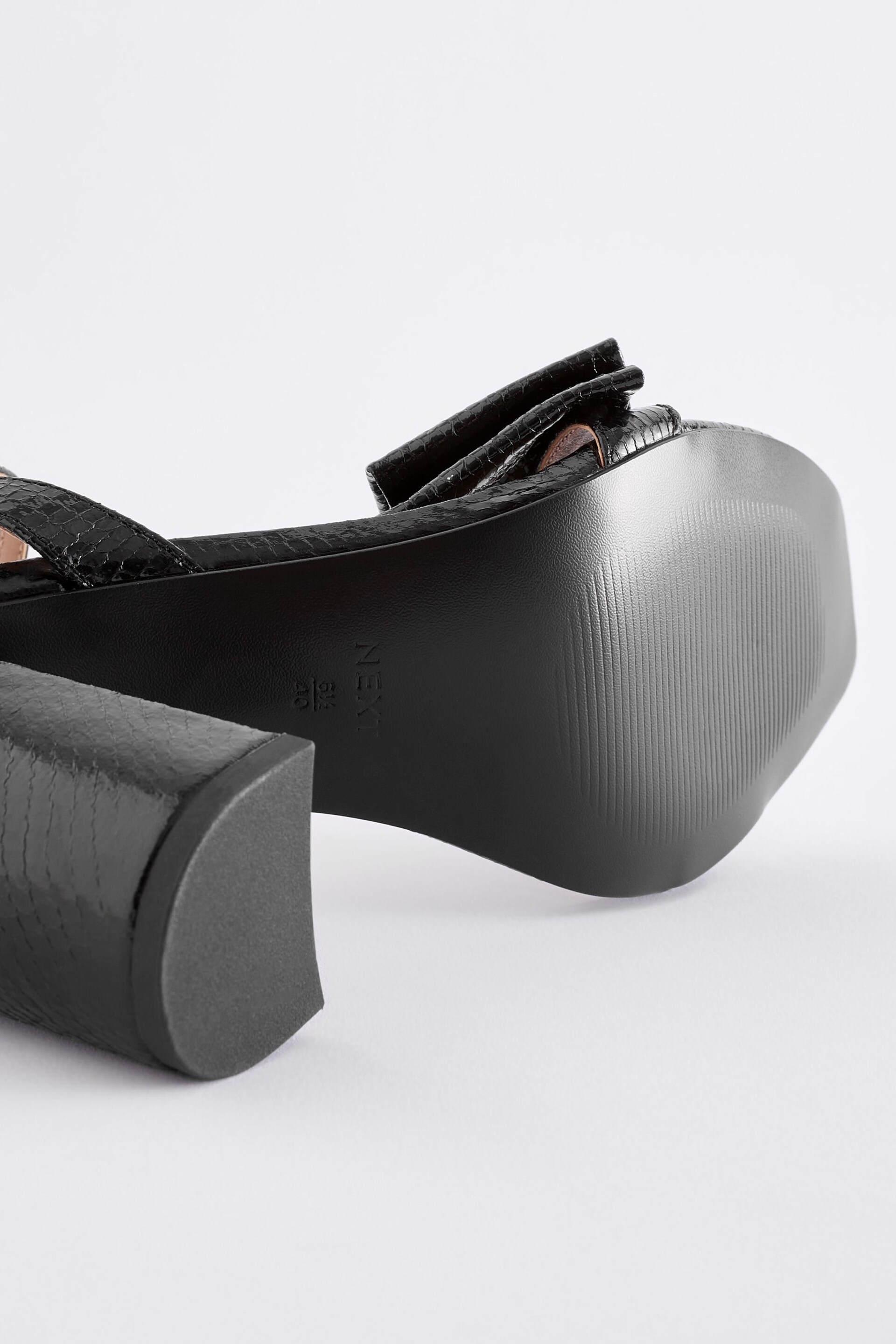 Black Forever Comfort Bow Block Heel Sandals - Image 7 of 8