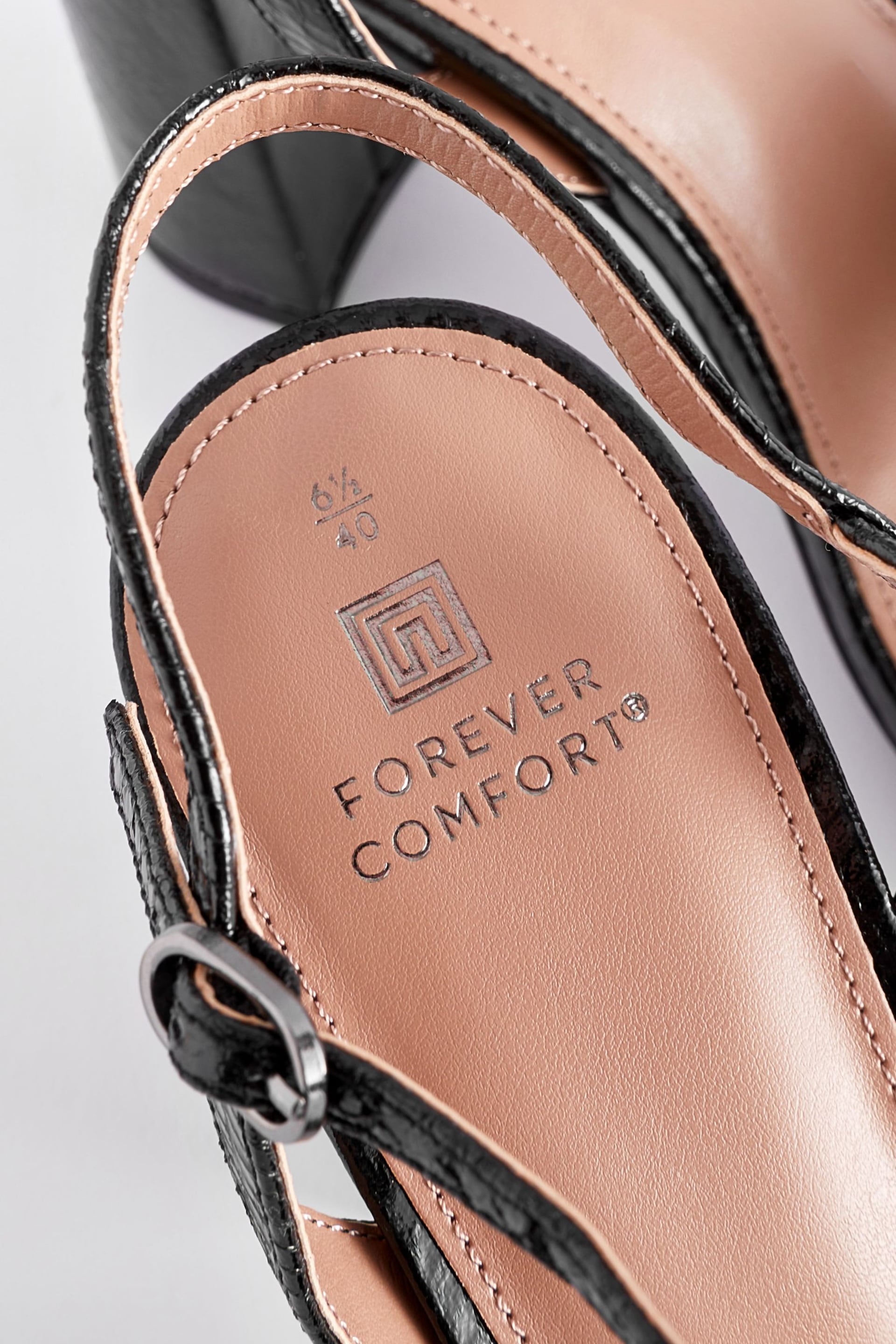 Black Forever Comfort Bow Block Heel Sandals - Image 8 of 8