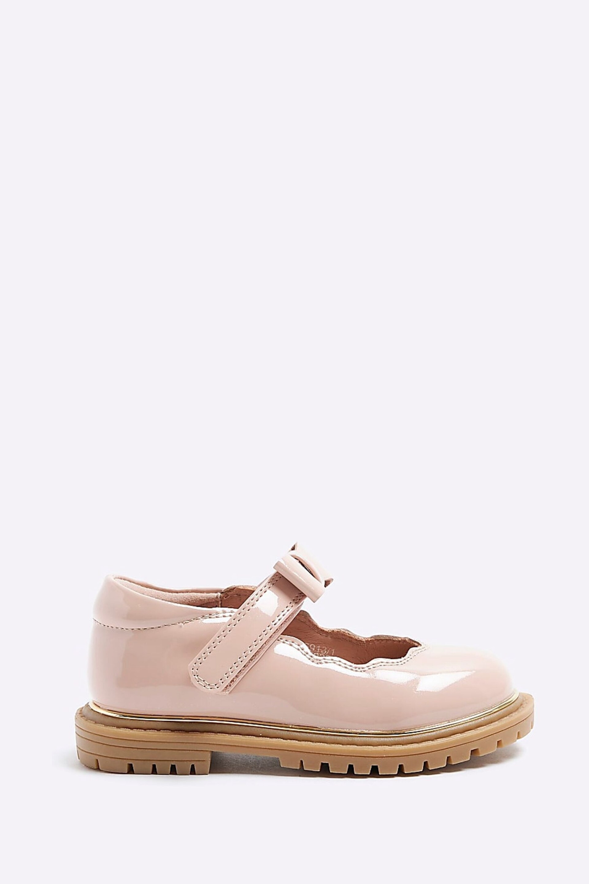 River Island Pink Girls Scallop Bow Mary Jane Shoes - Image 1 of 5