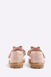 River Island Pink Girls Scallop Bow Mary Jane Shoes - Image 3 of 5