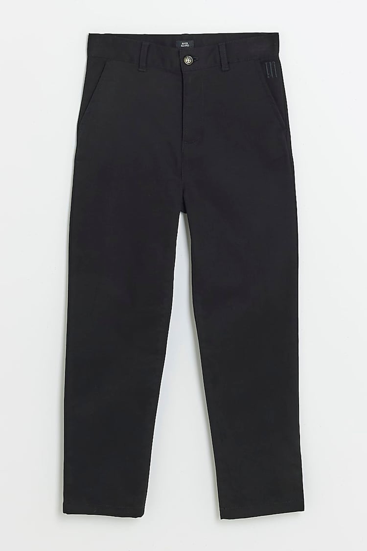 River Island Black Boys Smart Chino Trousers - Image 1 of 4